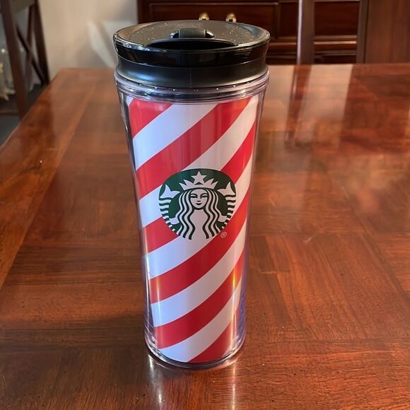 Starbucks Candy Stripe Travel Tumbler - Picture 1 of 8